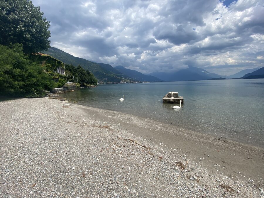 Pebble beach on Lake Como
